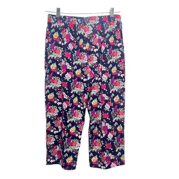 Sleep Sense Floral Pajama Set Top M Bottom S Cotton Stretch Lounge Pockets - Picture 8 of 8